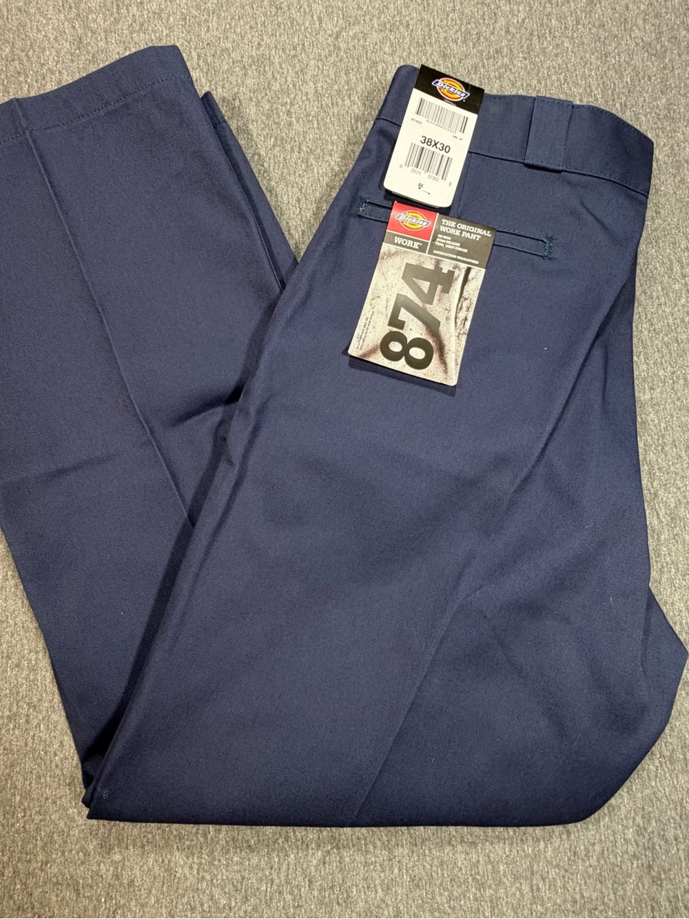Dickies Men's 874 Original Work Pants Straight-Fit Navy Blue 38x30 NWT New